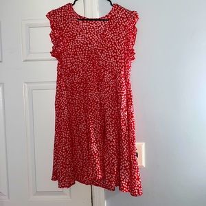 Red summer floral dress